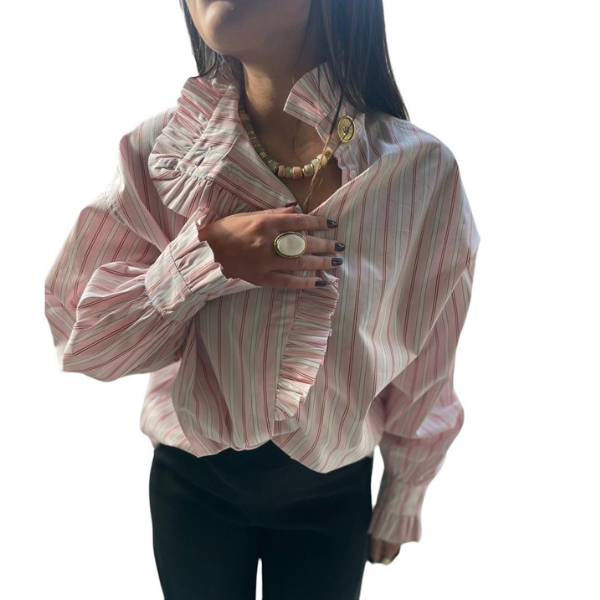 Yeebras Chemise Napoléone rose à rayures – Actetrois